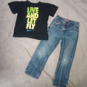 Nike boys sz 7 & arizona destressed jeans